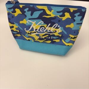 Kiehl’s Canvas Blue Camouflage Toiletries Bag / Pouch Makeup Bag